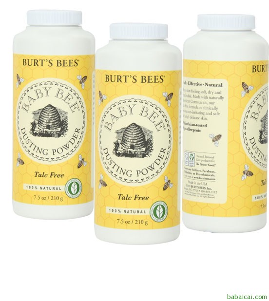 Amazon：Burt’s bees小蜜蜂婴儿爽身粉 210克*3瓶装 $20.99 S&S再优惠5% 到手￥200