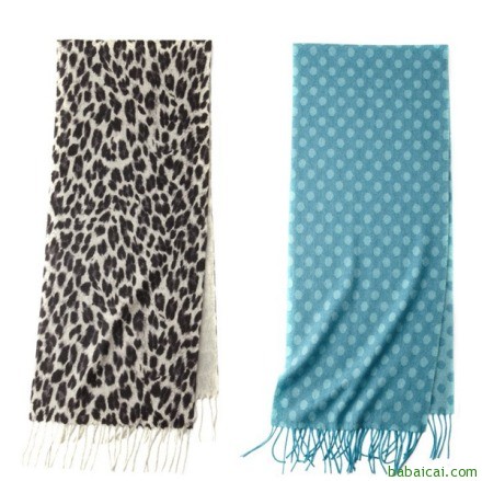 Amazon:Amicale Leopard-Print女士纯山羊绒豹纹围巾.85