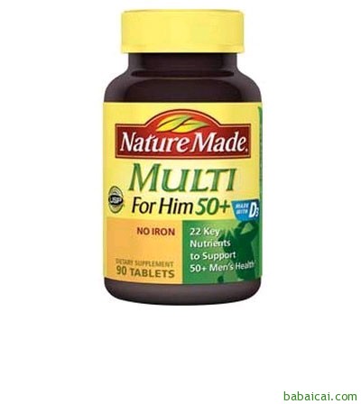 Amazon:Nature Made 莱萃美 50岁以上男性综合维生素 $6.4（$7.79-1 S&S优惠5%）到手￥55