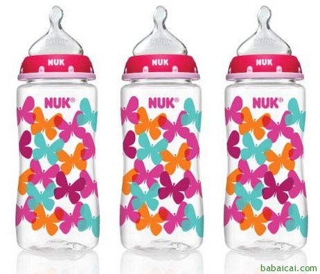 历史最低！德国NUK蝴蝶系列婴儿奶瓶300nl*3个装仅10.39刀！