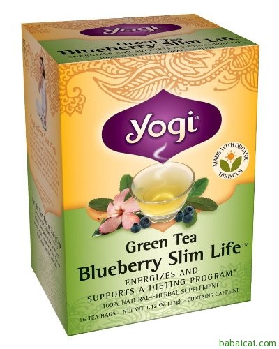 减肥燃脂！Yogi Tea 有机蓝莓瘦身刮油茶6盒*16包 S&S后仅售$15.1