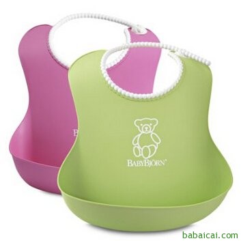 亚马逊海外购:妈咪必备!BabyBjorn婴儿防水软胶围兜2个装 特价¥79.87,凑单直邮免运费,含税到手约¥89