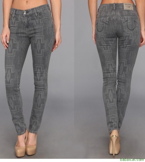 降$9，True Religion 真实信仰 美产女士印花弹力牛仔裤 3.2折 $72.35