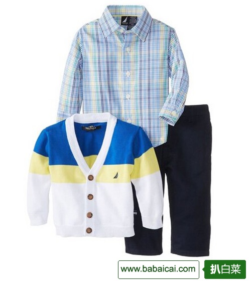 白菜~Nautica诺帝卡男宝3件套原价$60 现$27.54  还可新人8折