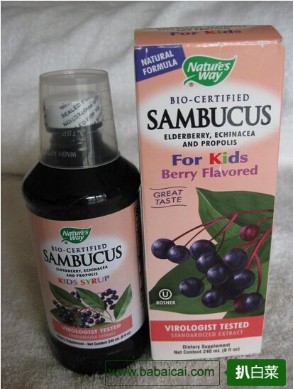 抗病毒好帮手！Nature’s Way Sambucus黑接骨木儿童糖浆$11.89