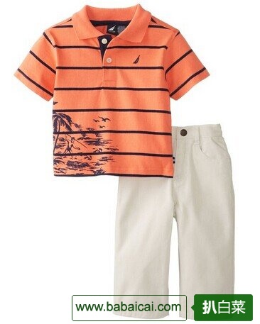 白菜！诺帝卡Nautica帅气男童POLO衫套装原价$45.5 特价$9.56 史低价