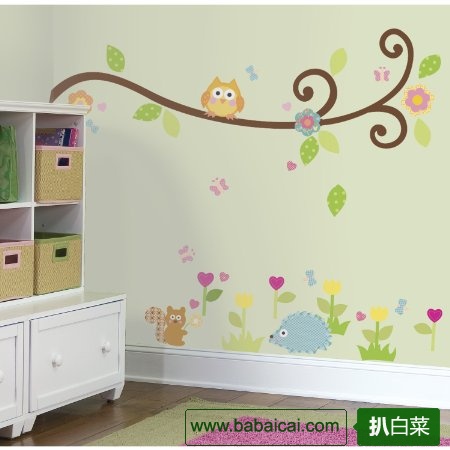 roommates趣味DIY卡通墙纸/墙贴自营低至$9.97