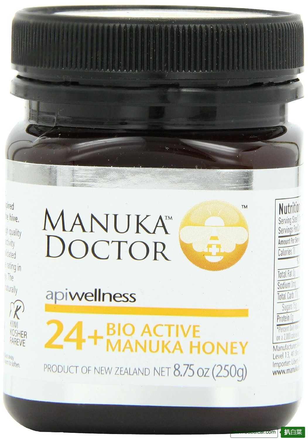 独麦素UMF24+，Manuka新西兰麦芦卡蜂蜜250克特价$18.22 S&S购买$17.31
