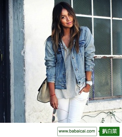 Diesel迪赛 Gioen-B-W女士牛仔夹克$114.58