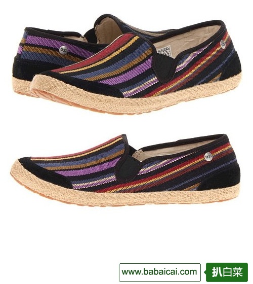 6PM:低价好鞋！UGG Delizah低调舒适黄麻外底条纹女士休闲单鞋$31.99