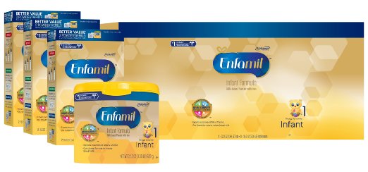 Enfamil美赞臣婴幼儿1段奶粉941g*3盒+629g*1盒$104.25-5+S&S购买实付$94.04