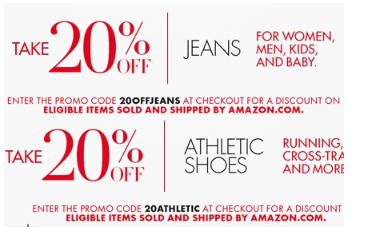Amazon：新优惠码，男女童牛仔裤和运动鞋 无门槛8折优惠码