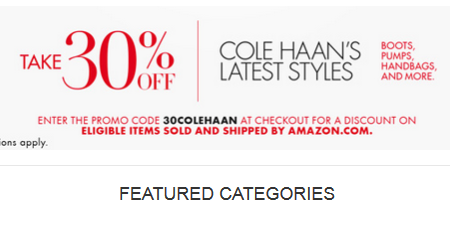 Amazon：Cole Haan可汗7折码即将结束！精选新款Cole Haan男女鞋包额外7折