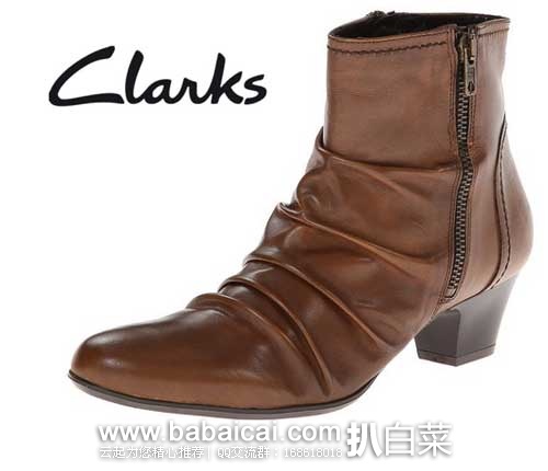 Clarks 其乐 Limbo Dance 女士褶皱短靴(原价$185，现4.8折$88.24)，公码7.5折后实付$66.18