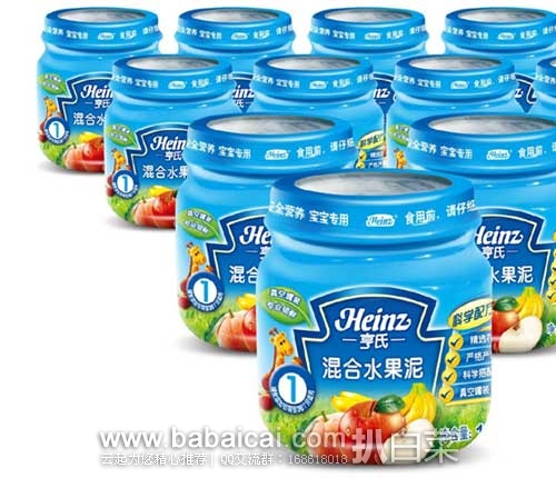 亚马逊中国：亨氏一段甜嫩豌豆泥/混合水果泥113g*12瓶 售价￥58,一次购买2件