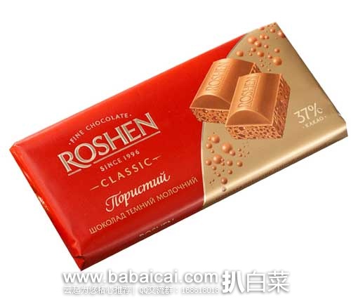 亚马逊中国：ROSHEN如胜深色牛奶充气巧克力100g (乌克兰进口)现售价￥11.9