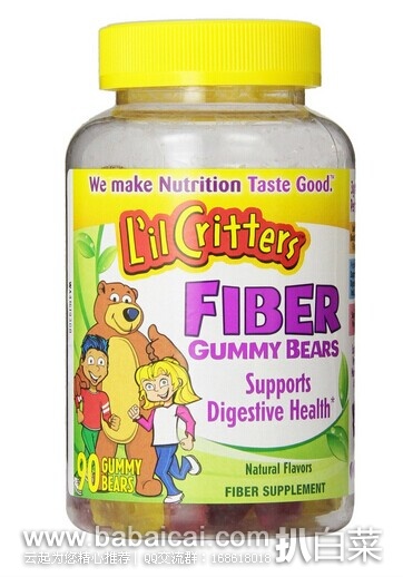 L’il Critters 小熊糖 调理肠胃助消化益生菌纤维软糖 90粒特价$6.79 减$1+S&S后$5.45 到手￥64