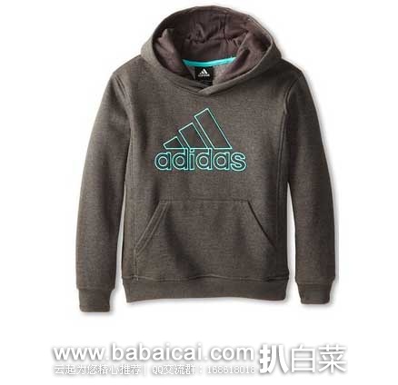 6PM:Adidas阿迪达斯 男式大童 舒适经典款连帽卫衣款 原价$40，现特价$19.99