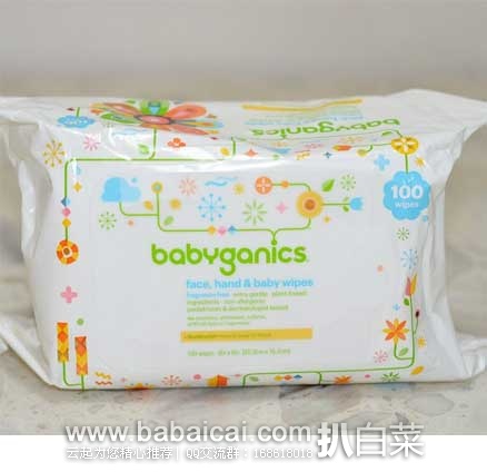 iherb：BabyGanics甘尼克纯天然婴儿抗敏洁肤湿巾100片 特价$6.99
