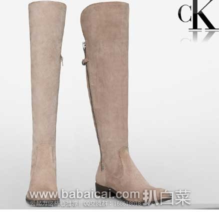 Calvin Klein Gladys Equestrian Boot 女士真皮及膝长靴 原价9,现3.9折售价.91