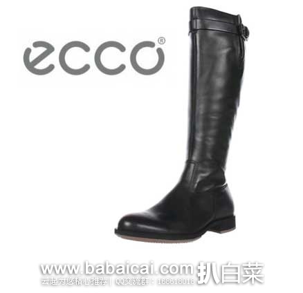 ECCO 爱步 Saunter Tall Boot 女士 15英寸平跟牛皮长靴(原价$229.95，现$146.59) ，公码8折后实付$117.27