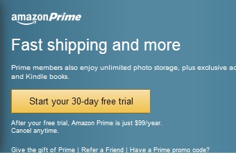 Amazon:美国亚马逊 购买prime会员仅$72/年(平时$99/年）