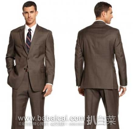 Tommy Hilfiger汤米.希尔费格 男士 100%精纺全羊毛经典两粒扣西装套装(含裤子) 原价0,现2折售价7.49