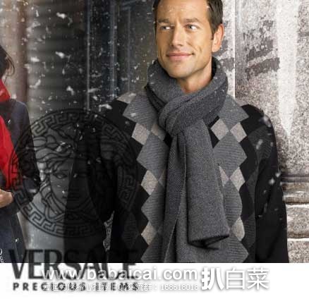 意大利著名奢侈品牌 Versace 范思哲 男士时尚围巾3折起促销，多款2.4折售价$99.99