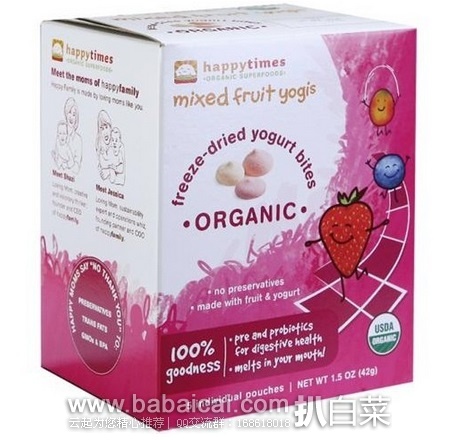 便宜~Happy baby 禧贝 混合口味溶溶豆大包装42g*6盒特价$23.46