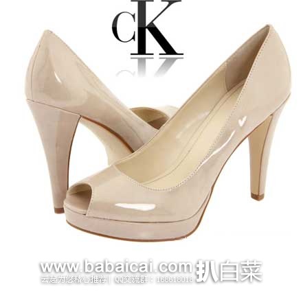 Calvin Klein 女士 Sandie CK 鱼嘴透气高跟皮鞋 原价$109，现2.4折售价$25.99