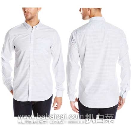 Calvin Klein 男士纯棉小格纹简约衬衫 原价$79.5，现2.5折售价$19.99