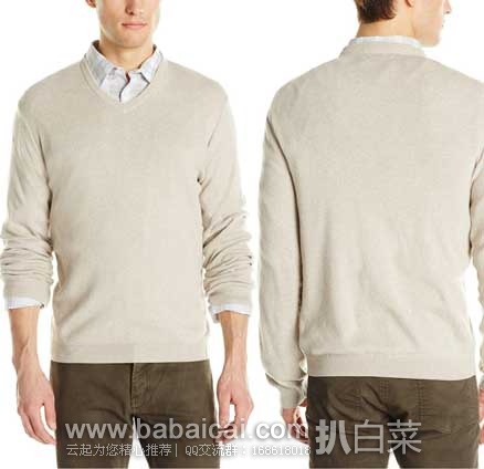 Calvin Klein 卡尔文·克莱恩 Modal Solid 男款V领针织衫(原价$79.5，现5折$40)，公码8折后实付$31.99