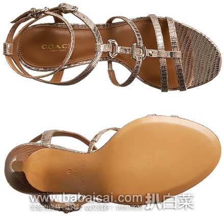 6PM：Coach Hellen 女士 真皮柔软舒适高跟鞋 原价8，现3.2折售价.99