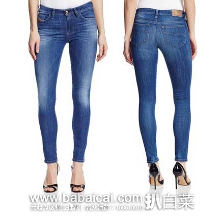 Diesel 迪赛 Skinzee 女士修身剪裁紧身牛仔裤 0826F 原价8,现3折售价.77