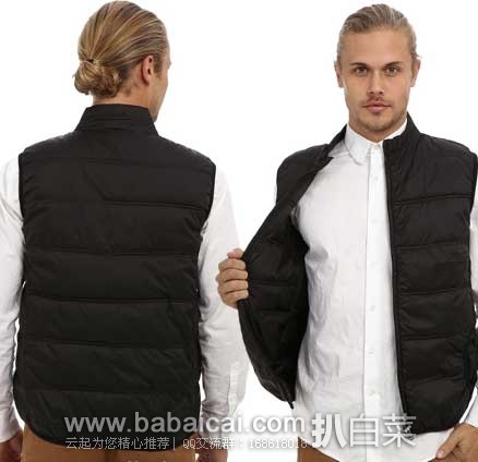 英国著名时装品牌 FCUK 男士保暖马夹 原价,现2.9折售价.69