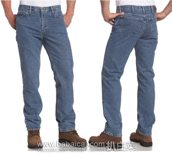 历史低价！Lee牌 Regular-Fit 标准版型 男式直筒牛仔裤原价$56，现新低$22.21，直邮无税，运费仅$4.98