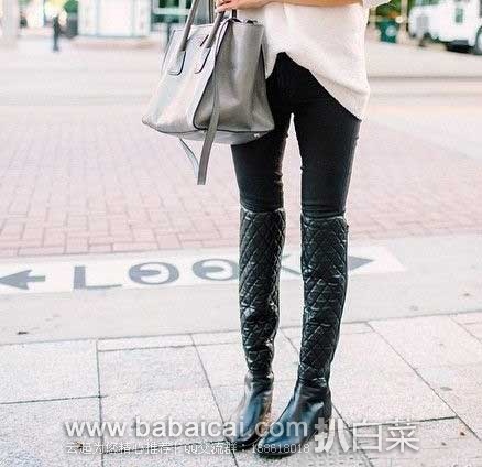 Stuart Weitzman 斯图尔特·韦茨曼 女士衍缝菱格纹真皮长靴 原价高达0,现5折售价4.98