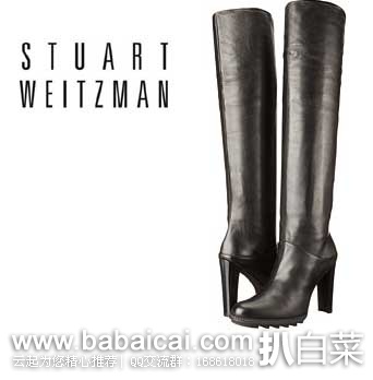 Stuart Weitzman 斯图尔特·韦茨曼 Scrunchy 女士真皮及膝长靴 原价$695，现4.2折售价$293.88，历史低价