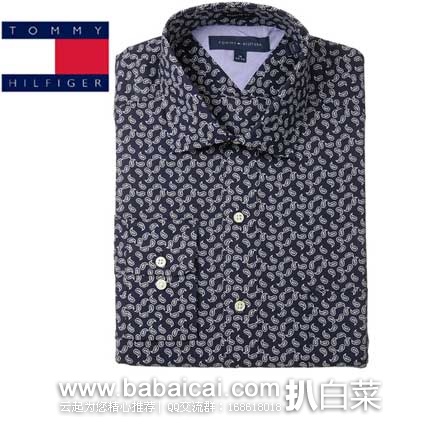 Tommy Hilfiger 汤米·希尔费格 男士纯棉印花标准剪裁长袖衬衫 原价.5,现2.8折售价.3