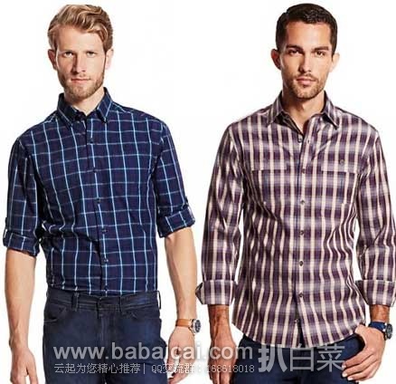 Vince Camuto 男士 100%纯棉休闲衬衫 原价,现2.5折售价.67