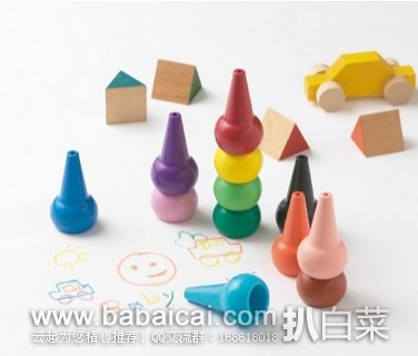 日本亚马逊：文鸟幼儿专用牌塔式蜡笔12色装原价1382日元，现特价966日元（rmb￥50），转运凑单到手很划算