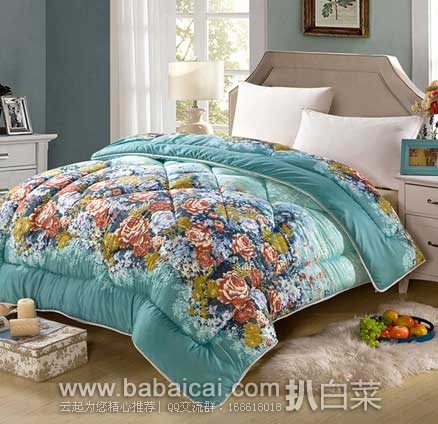 苏宁易购：迎馨家纺 双人冬季保暖加厚时尚印花被子（200*230cm）原价 ¥226.00，现￥69包邮
