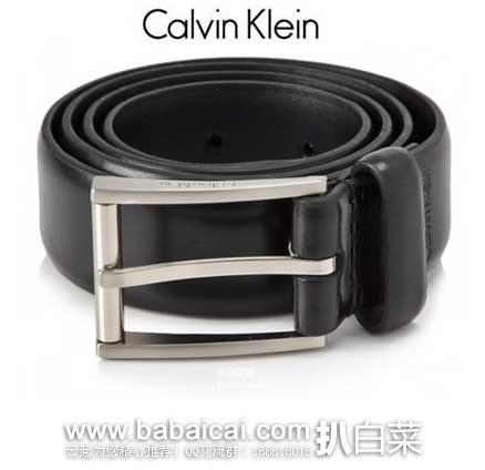 Calvin Klein 男士真皮皮带（原价$45，现3.3折$15.99）公码75折后实付$11.99