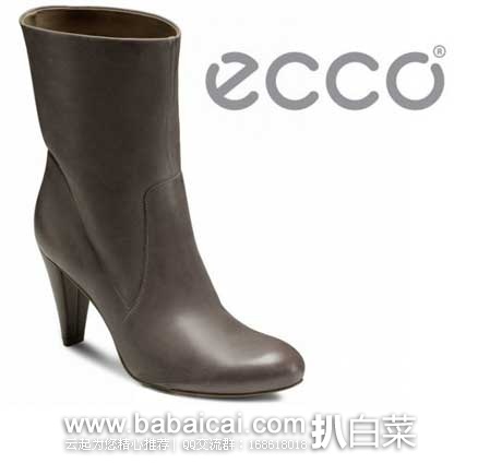 ECCO 爱步 女士经典牛皮拼接正装高跟短靴(原价$199，现3.6折$71.89)，公码8折后实付$57.51