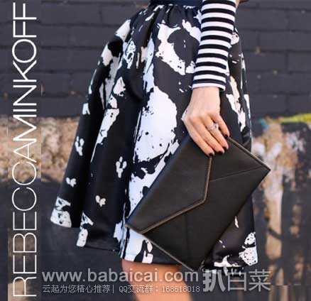Rebecca Minkoff 瑞贝卡·明可弗 女款Leo Clutch信封款牛皮手包 原价,现.5,公码8折新低.2,直邮免税,到手仅¥364