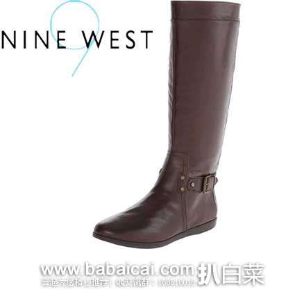 Nine West 玖熙 Truthe 女式真皮机车长筒靴 原价$169，现3折售价$50.7