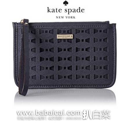 Kate Spade 凯特丝蓓 女士真皮镂空手腕包(原价$98，现4折$40.16), 公码8折后实付$32.13