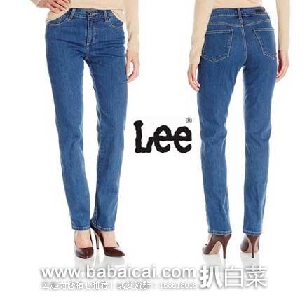 Lee 李牌 Classic-Fit Monroe 女式纯棉经典裁剪直筒牛仔裤 原价$48，现3.7折售价$17.98