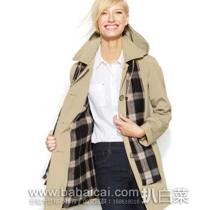 London Fog 伦敦雾 女式 单排扣简约风衣(附送格纹围巾) 原价0,现2.5折.01