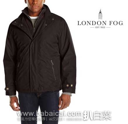 London Fog 伦敦雾 Canaan Hipster 男士防风立领外套夹克 原价5,现2.8折售价.41